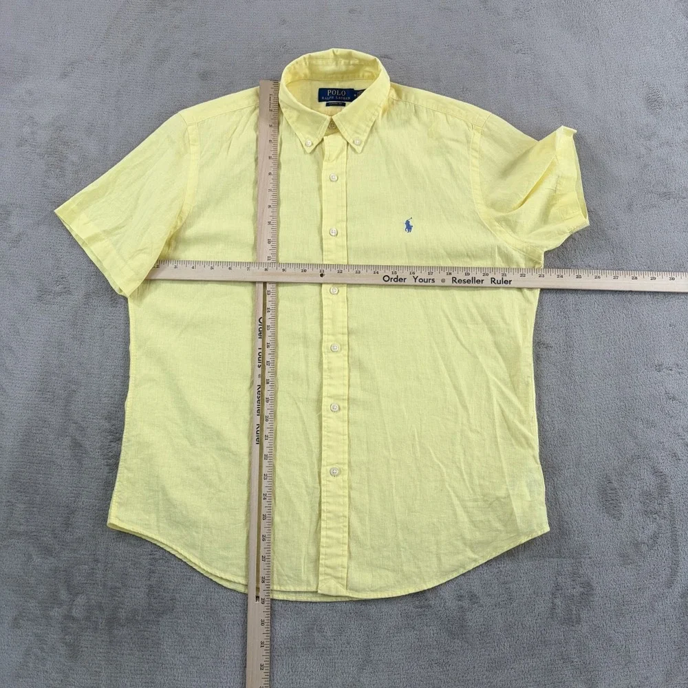 Polo Ralph Lauren Classic Fit Linen-Cotton Shirt in Yellow Men Medium NWOT $125